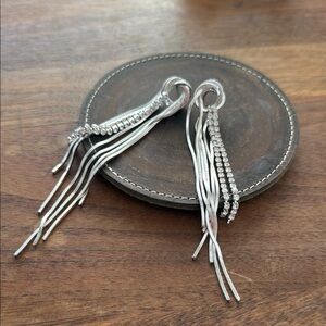 Modern Silver Dangle Earrings with Unique Design